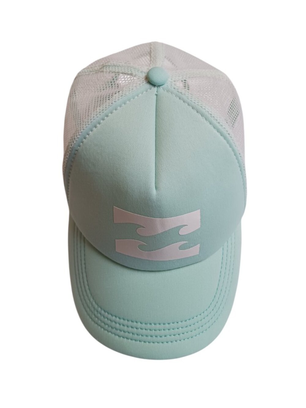 Billabong Mint Green & White Mesh Trucker Hat Surf Wave Logo Snapback - Picture 6 of 12